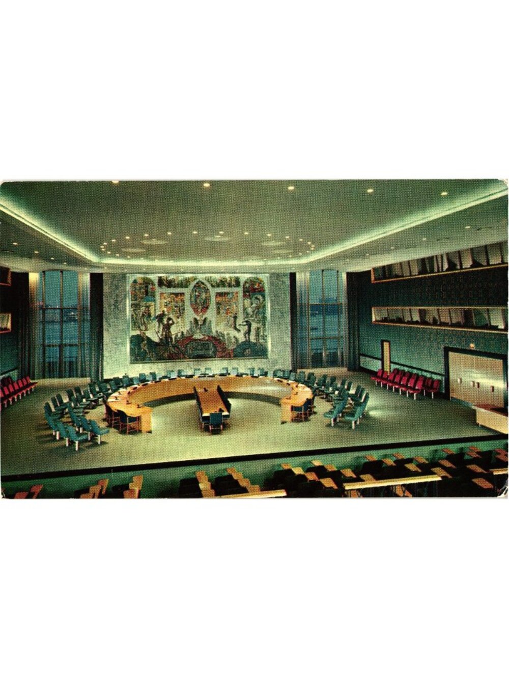 Security Council Chamber UN Headquarters New York Postcard Arnstein Arneberg